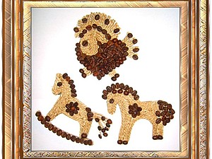 Кофейные лошадки (магнит на холодильник) | Ярмарка Мастеров - ручная работа, handmade