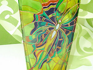 Расписываем стеклянную вазу | Ярмарка Мастеров - ручная работа, handmade