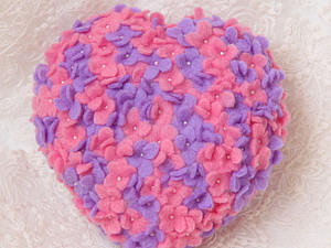 МК Валяное цветочное сердце | Ярмарка Мастеров - ручная работа, handmade
