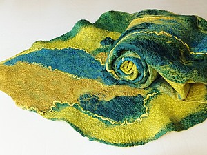 Валяние шарфа палантина на плоском шаблоне | Ярмарка Мастеров - ручная работа, handmade