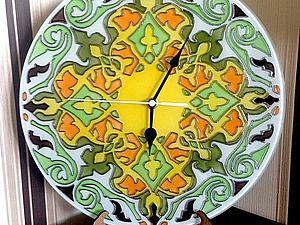 Часы для дома: роспись стеклянной заготовки | Ярмарка Мастеров - ручная работа, handmade