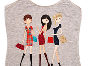 Декорирование футболки Термонаклейками и красками для ткани - «Модные подружки» | Ярмарка Мастеров - ручная работа, handmade
