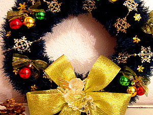 Вязаный Рождественский Венок | Ярмарка Мастеров - ручная работа, handmade