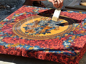 Новая жизнь старого платка, или Стол с платочной столешницей | Ярмарка Мастеров - ручная работа, handmade