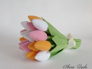 Тюльпаны из ткани | Ярмарка Мастеров - ручная работа, handmade