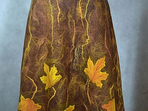 Мастер-класс: как свалять осеннюю юбку с кленовыми листьями | Ярмарка Мастеров - ручная работа, handmade