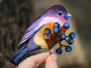 Валяем брошь «Птица – сентябринка» | Ярмарка Мастеров - ручная работа, handmade