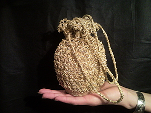 Мастер-класс по вязанию крючком кружевной  сумочки из золотого люрекса | Ярмарка Мастеров - ручная работа, handmade