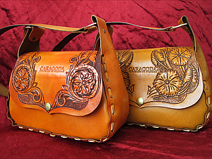 Весенняя сумочка из кожи с гравировкой | Ярмарка Мастеров - ручная работа, handmade
