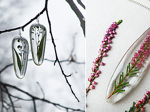МК эпоксидная смола и сухоцветы - создание прозрачных украшений без молдов | Ярмарка Мастеров - ручная работа, handmade