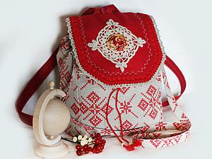 Шьем льняную сумку-рюкзак в русском стиле | Ярмарка Мастеров - ручная работа, handmade