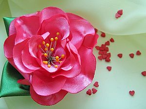 Цветы из атласной ленты | Ярмарка Мастеров - ручная работа, handmade