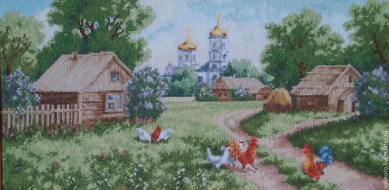 Вышивка крестом картин: Домик в деревне, вышивка крестом схемы Вышивка крестом картин: Домик в деревне, вышивка крестом схемы
