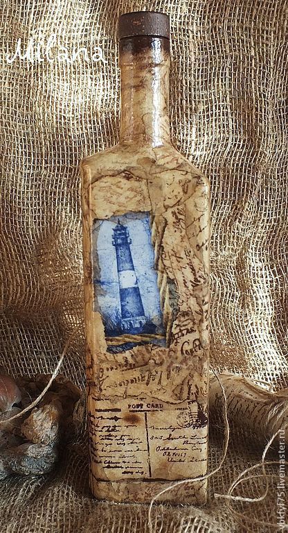 Бутылка оформление декупаж Бутылка оформление декупаж