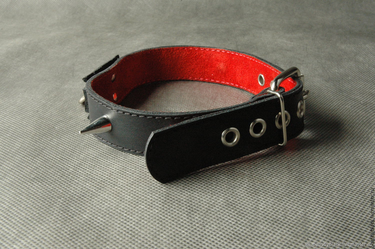 Ошейник черно-красный на пряжке 55023ars - BDSM Арсенал - Ошейники, Поводки - Купить