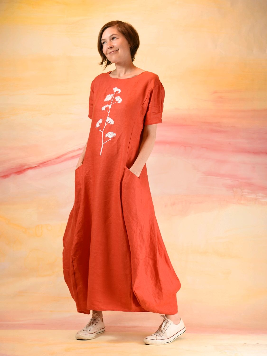 Красное Платье Из Льна