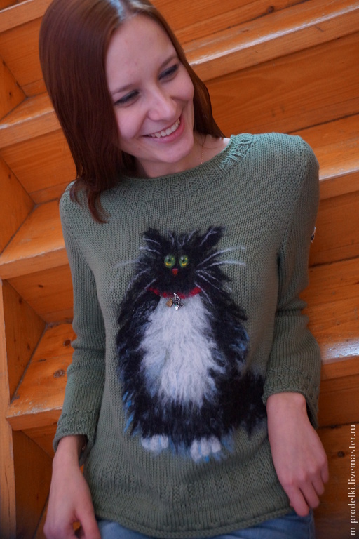 Кофта с котами вязать Кофта с котами вязать