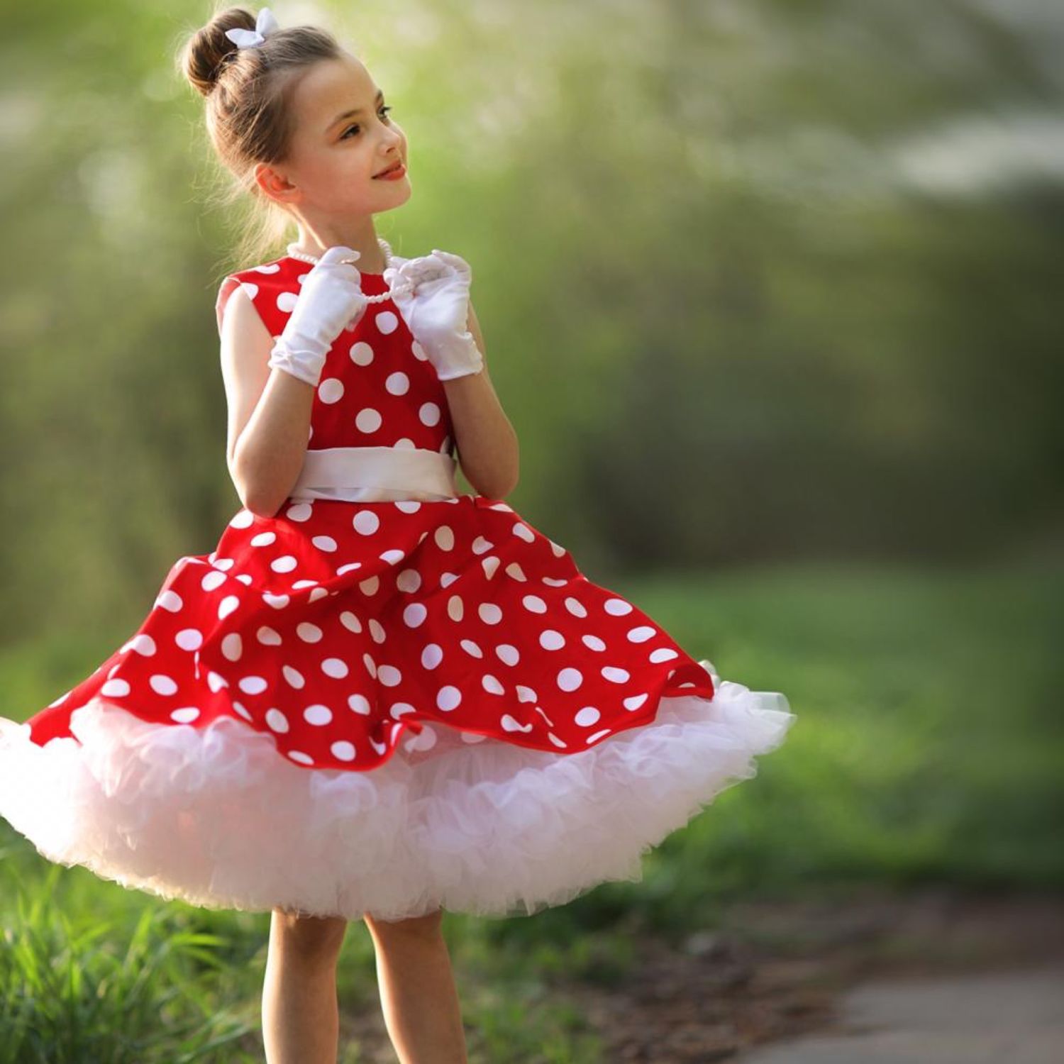 Детское Платье Красное В Белый Горошек