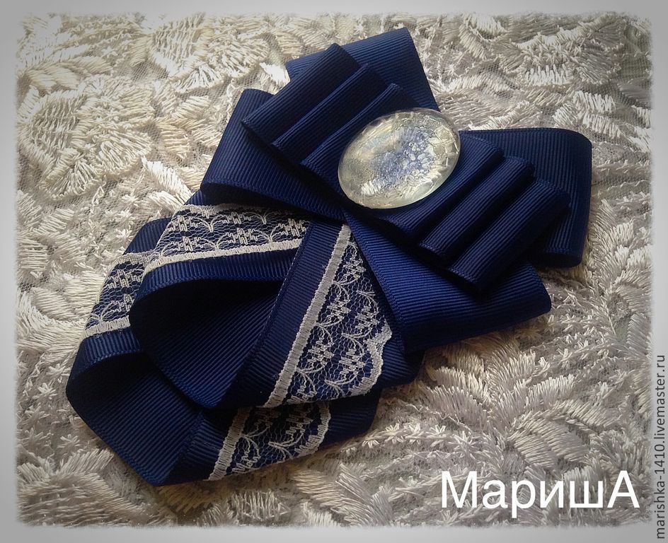 Брошь галстук из репсовых лент мастер класс