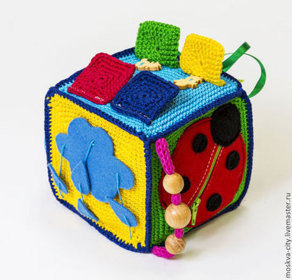 Развивающие игрушки ручной работы. Ярмарка Мастеров - ручная работа Развивающий кубик "Лето". Handmade.