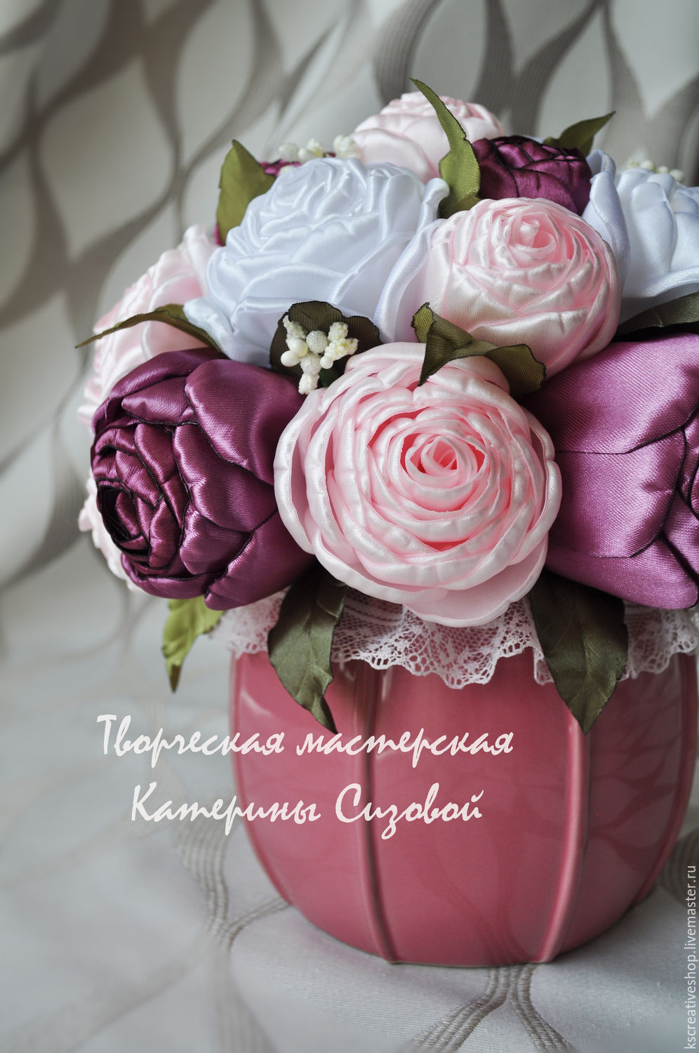 Букет из ткани пионы своими руками Букет из ткани пионы своими руками