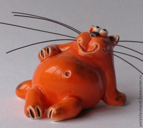 Коты из глины ручной работы Коты из глины ручной работы
