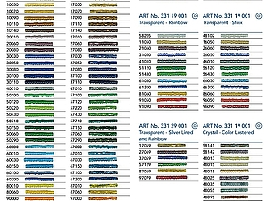 Карта цветов бисера preciosa по номерам и цветами