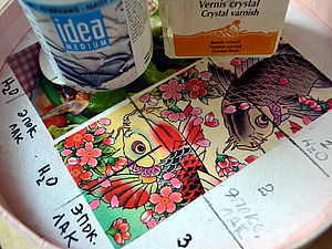 Эксперименты: струйный принтер, журнальные вырезки и акриловые лаки. | Ярмарка Мастеров - ручная работа, handmade