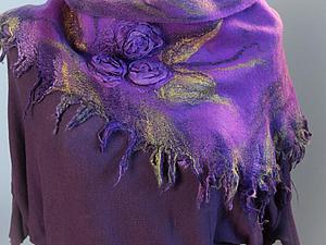 Валяем шарф-бактус. Шелк в подарок. | Ярмарка Мастеров - ручная работа, handmade
