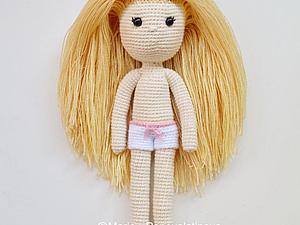 Делаем волосы вязаной кукле