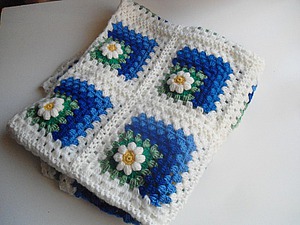 Вяжем плед Небо в ромашках | Ярмарка Мастеров - ручная работа, handmade