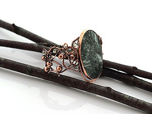 Новый браслет с серафинитом, медный | Ярмарка Мастеров - ручная работа, handmade