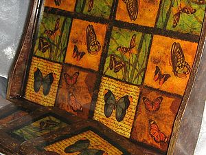 МК Декупаж подноса и подставок под горячее. | Ярмарка Мастеров - ручная работа, handmade