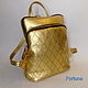 Leather backpack ' Golden', Backpacks, St. Petersburg,  Фото №1