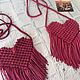 Сумка-сердечко бордового цвета. Сумка через плечо. Macrame_ecodecor (Оксана Куликова). Интернет-магазин Ярмарка Мастеров.  Фото №2