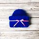 Hat knitted from mohair 'Ultramarine', Caps, Moscow,  Фото №1