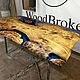 Дизайнерский стол из капового карагача с эпоксидной смолой 200х110. Столы. WoodBroker. Ярмарка Мастеров.  Фото №4