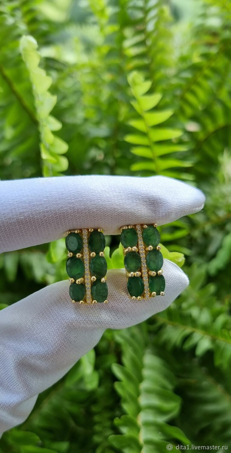 Серебряный комплект с изумрудом купить в интернет-магазине Ярмарка ...