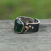 Серебряное кольцо редким с цветочным агатом