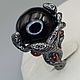 Silver ring with black onyx and agate, Rings, Moscow,  Фото №1