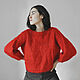 Mohair Women's Jumper, Red Fluffy Oversize Jumper. Sweaters. Dobryy_vyaz. My Livemaster. Фото №5