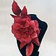 Red brooch flower 'Rose' / wedding decoration. Brooches. fancyflower. My Livemaster. Фото №6