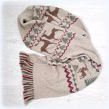Аксессуары ручной работы. Ярмарка Мастеров - ручная работа Шарф Олений лес.. Handmade.