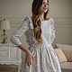 White linen dress with wings, lavender print, Dresses, Kaliningrad,  Фото №1