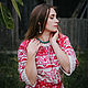 Dress red linen long Dove. Dresses. Kupava - ethno/boho. My Livemaster. Фото №5