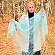 Shawls: Openwork down shawl-gossamer ' Magic ' mint, Shawls1, Urjupinsk,  Фото №1