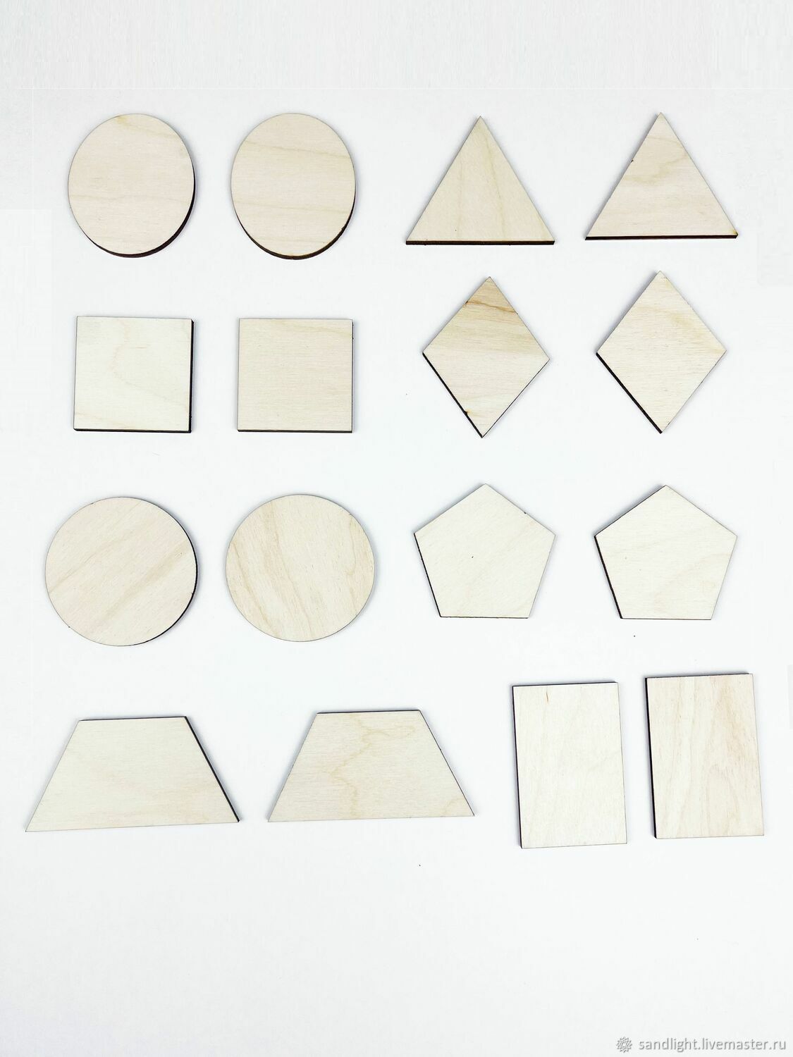 Набор геометрических фигур из дерева 16 штук для творчества в интернет ...