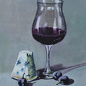Картины и панно handmade. Livemaster - original item Still life on canvas cherries in a vase. Handmade.