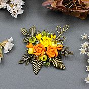 Украшения handmade. Livemaster - original item Brooch with roses, brooch with flowers, brooch as a gift. Handmade.