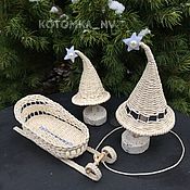 Куклы и игрушки handmade. Livemaster - original item Christmas trees and sleigh doll miniature mini garden in miniature 1:12 scale. Handmade.